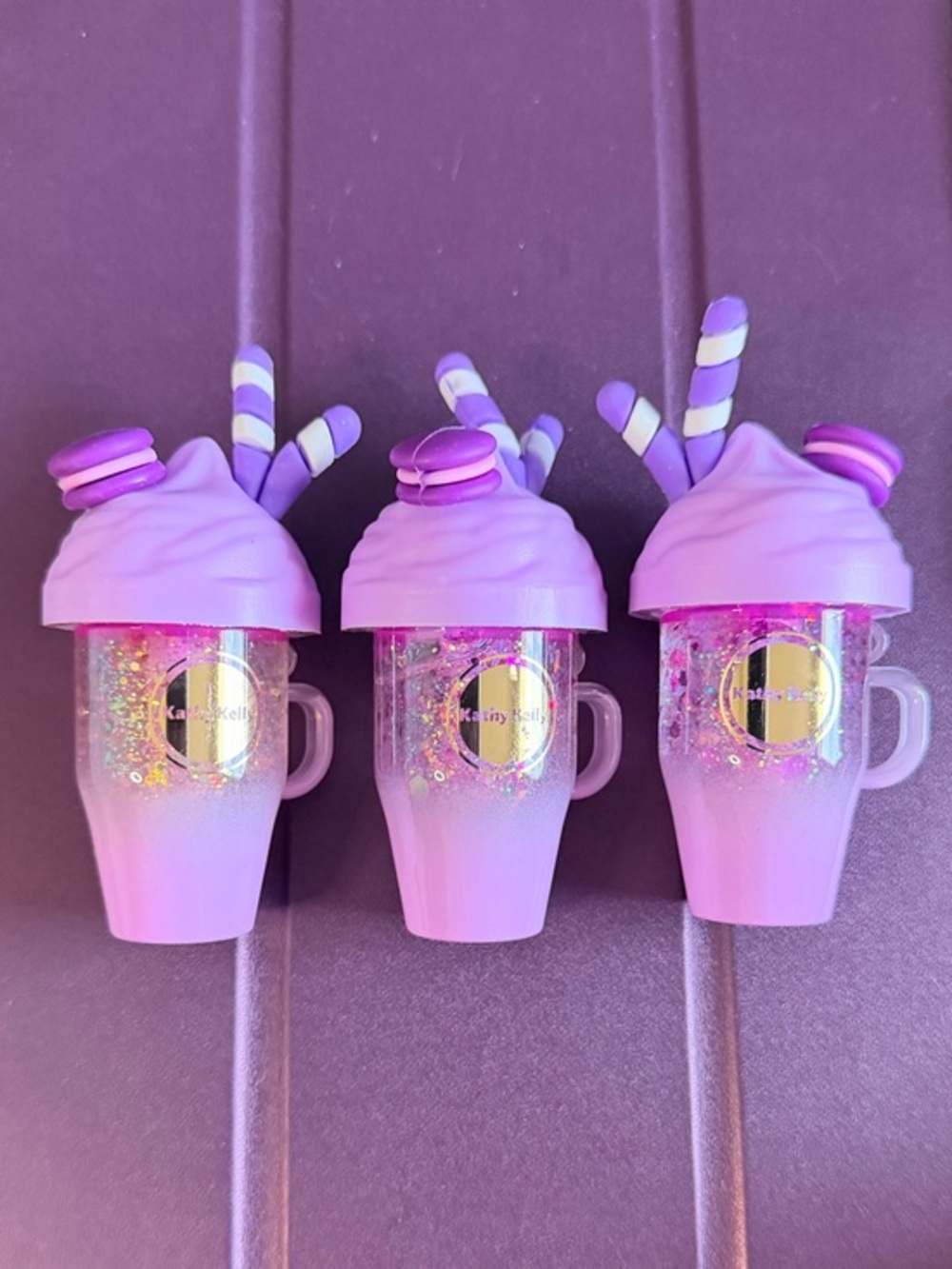 Purple Glitter Lip Gloss Cup - Hydrating Shine
